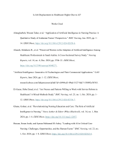 AI and Job Displacement in Healthcare: A Literature Review
