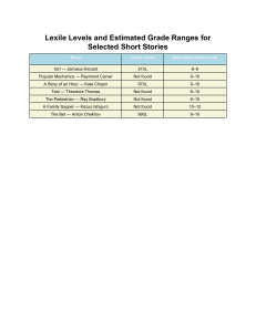 Lexile Levels & Grade Ranges for Short Stories