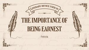 Literary Devices in The Importance of Being Earnest