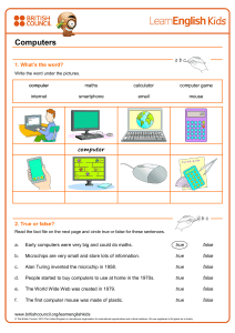 Computers Worksheet for Kids - LearnEnglish Kids