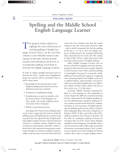 Spelling for Middle School English Language Learners