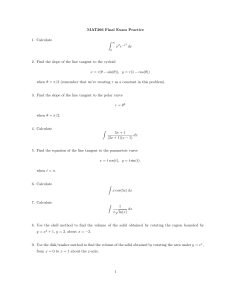 MAT266 Final Exam Practice Calculus