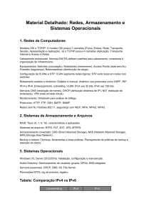 Material Detalhado: Redes, Armazenamento e Sistemas Operacionais