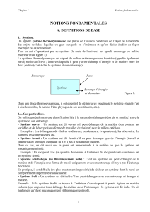 Notions fondamentales de thermodynamique