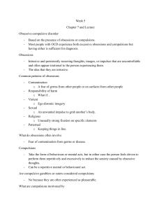 OCD Lecture Notes: Obsessions, Compulsions, and Related Disorders