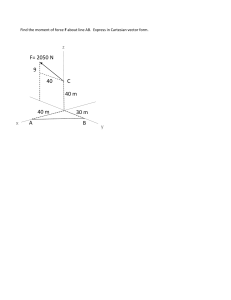 Moment of Force F About Line AB: Cartesian Vector Solution