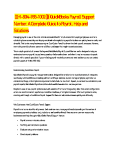 QuickBooks Payroll Support Guide: Help & Solutions