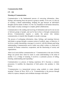 Communication Skills CP-104: Meaning & Components