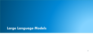 Large Language Models: NLP & Self-Supervised Learning