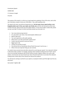 Introductory Speech Assignment COMM 2500