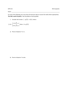 MTH 215 HW 6: Functions and Proofs
