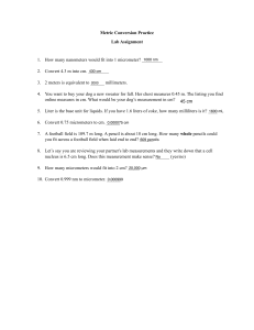 Metric Conversion Practice Lab Assignment