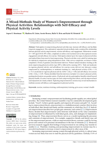 Women&rsquo;s Empowerment Through Physical Activities: Study on Self-Efficacy and Activity Levels