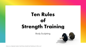 Ten Rules of Strength Training for Body Sculpting