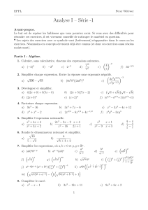 Ejercicios de Analyse I EPFL S&eacute;rie -1