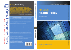 Making Health Policy: Health Policy Analysis Textbook