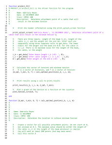 MATLAB Project: Minimum Cable Tension Calculation