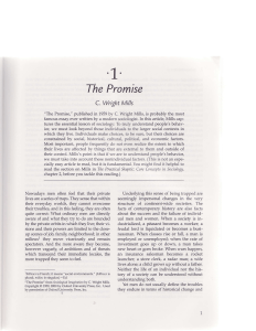 The Promise by C. Wright Mills - Sociological Imagination Essay