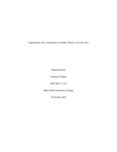 Race and Rhetoric in Ellison's Invisible Man