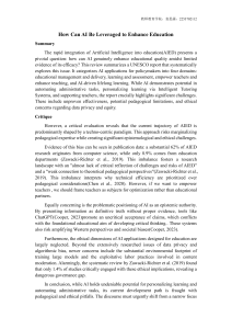 How AI Enhances Education: A Review of Challenges and Ethics