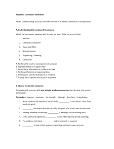 Academic Connectors Worksheet for IELTS and IGCSE Writing