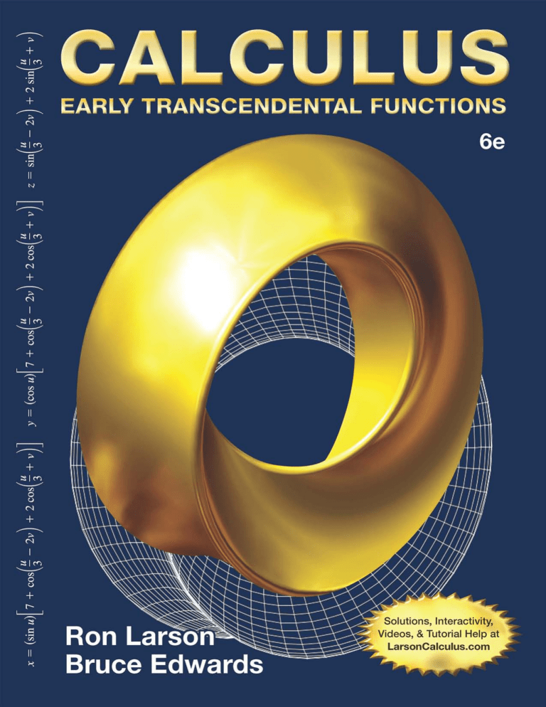 Calculus: Early Transcendental Functions 6th Edition by Larson & Edwards