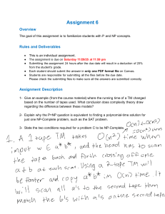 Computer Science Assignment: P vs NP and Complexity Theory