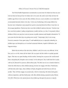 Effects of Excessive Screen Time on Child Development