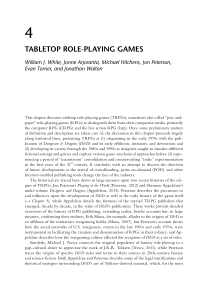 History and Theory of Tabletop RPGs