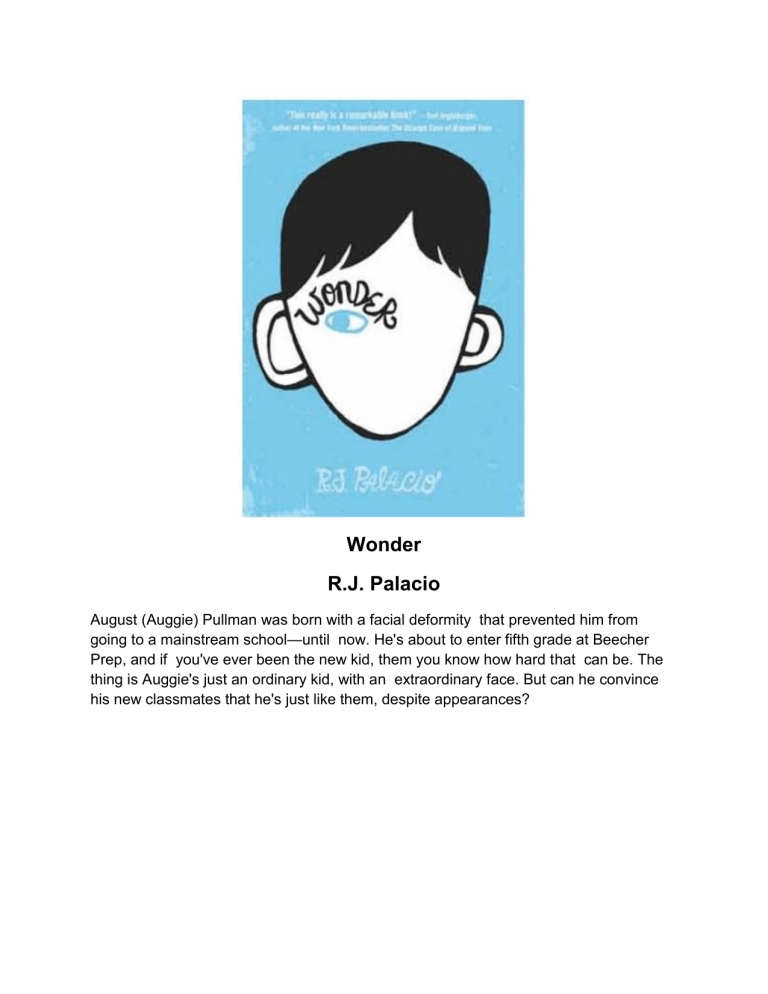 Wonder by R.J. Palacio: A Story About Acceptance