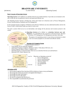 Operating System Basics Lecture Notes