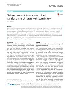 Blood Transfusion in Burned Children: Physiologic Differences