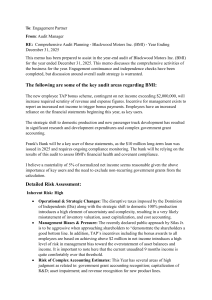 Audit Planning Memo: Blackwood Motors Inc. Risk Assessment