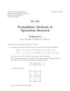 MA 4237 Assignment 3: Probabilistic Methods of Operations Research