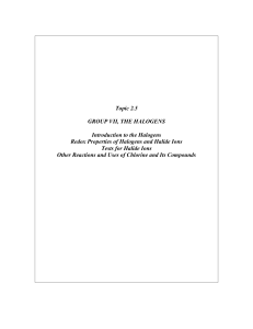 Group VII Halogens: Properties, Reactions, and Tests
