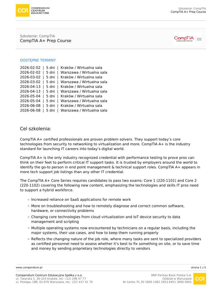 CompTIA A+ Prep Course - IT Certification Training
