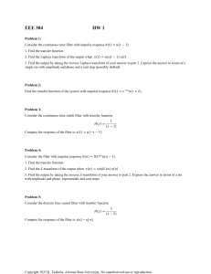EEE 304 HW 1: Signals and Systems Problem Set