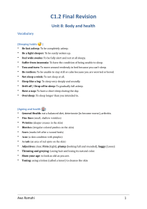 C1.2 Final Revision: Body and Health Vocabulary
