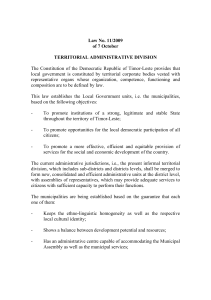 Law 11/2009: Timor-Leste Territorial Administrative Division