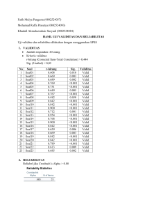 Uji Validitas dan Reliabilitas Instrumen SPSS