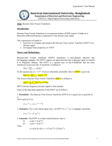 Experiment 5: Discrete Time Fourier Transform Lab Manual