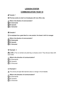 Year 10 Communication Directions Worksheet