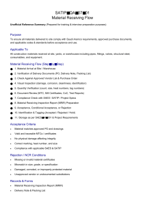 SATIP-QA-07-01 Material Receiving Flow Summary