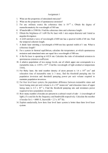 Laser Physics Problem Set with Solutions