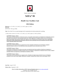 NFPA 99 TIA 24-1: Health Care Facilities Code Amendment