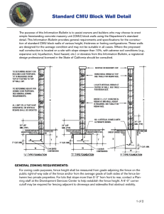 Standard CMU Block Wall Detail | California Building Dept