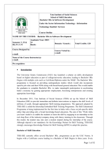 TISS Bachelor in Software Development Course Outline 2023-24