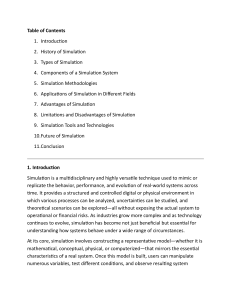Introduction to Simulation: Types, Tools, and Applications