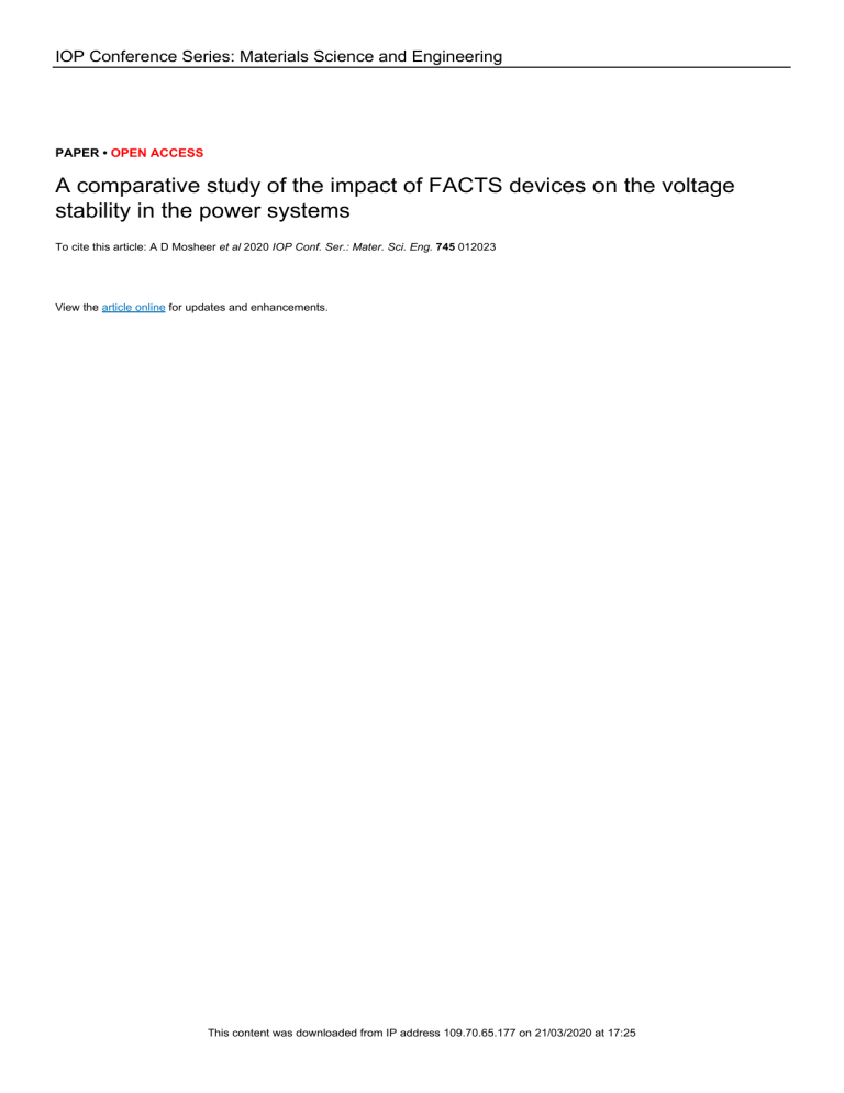 Comparative Study of FACTS Devices on Power System Voltage Stability