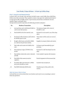 Bean & Brew Coffee Shop Accounting Case Study